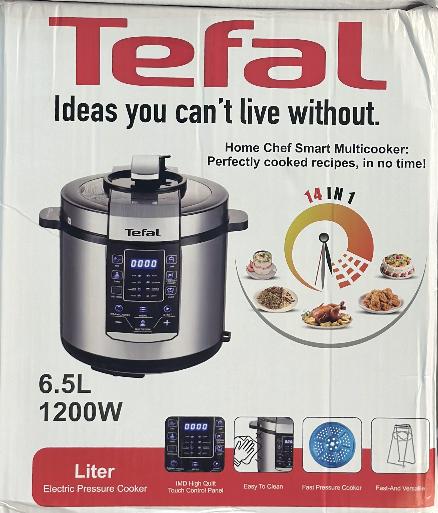 زودپز پلوپز تفال Tefal ظرفیت 6.5 لیتر توان 1200 وات 14 برنامه پخت