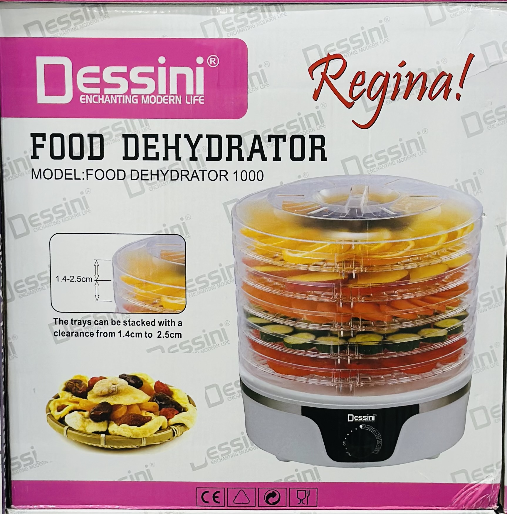 میوه خشک کن دسینی Dessini مدل 1000 آنالوگ 5 طبقه